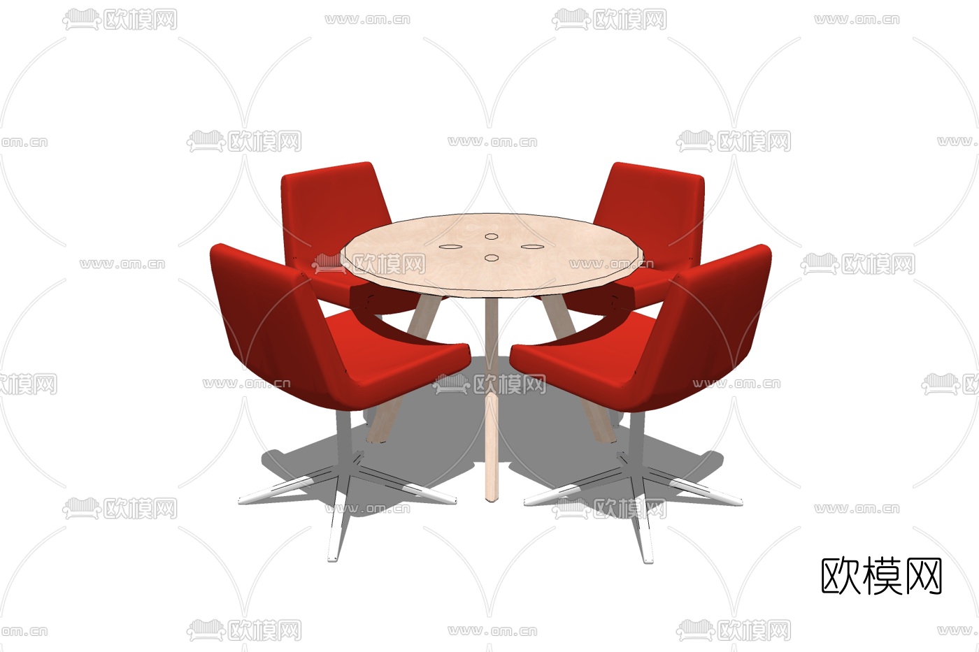 现代休闲桌椅免费su模型下载