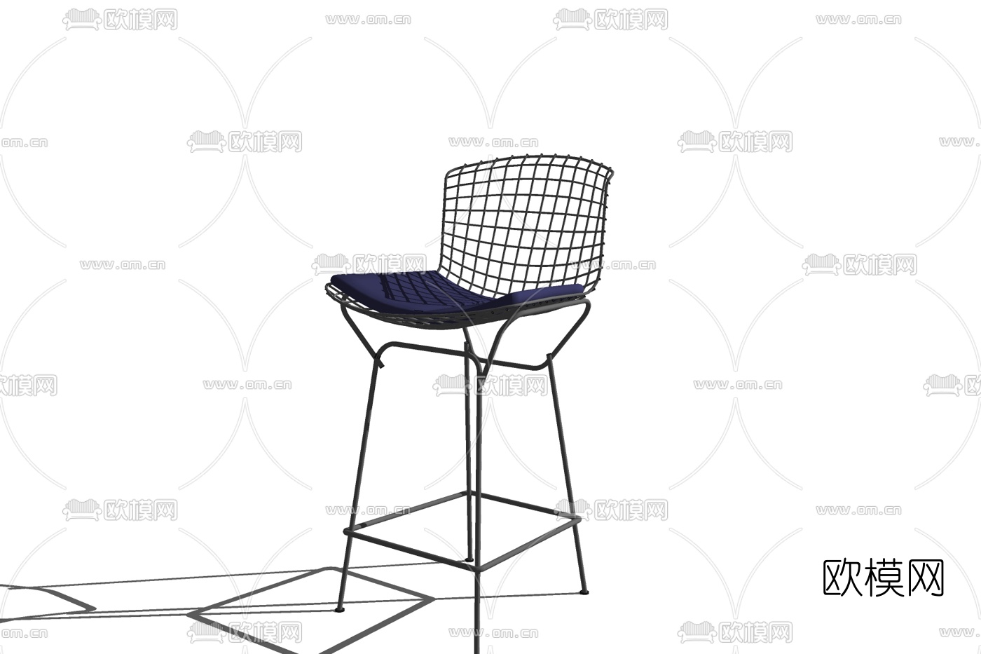 工业风铁艺吧台椅免费su模型下载