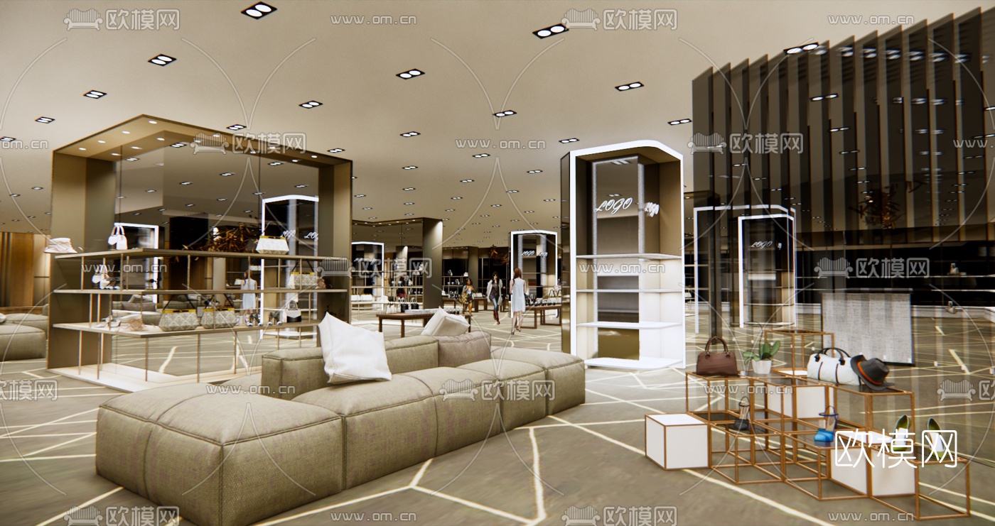现代商场服饰专卖店su模型