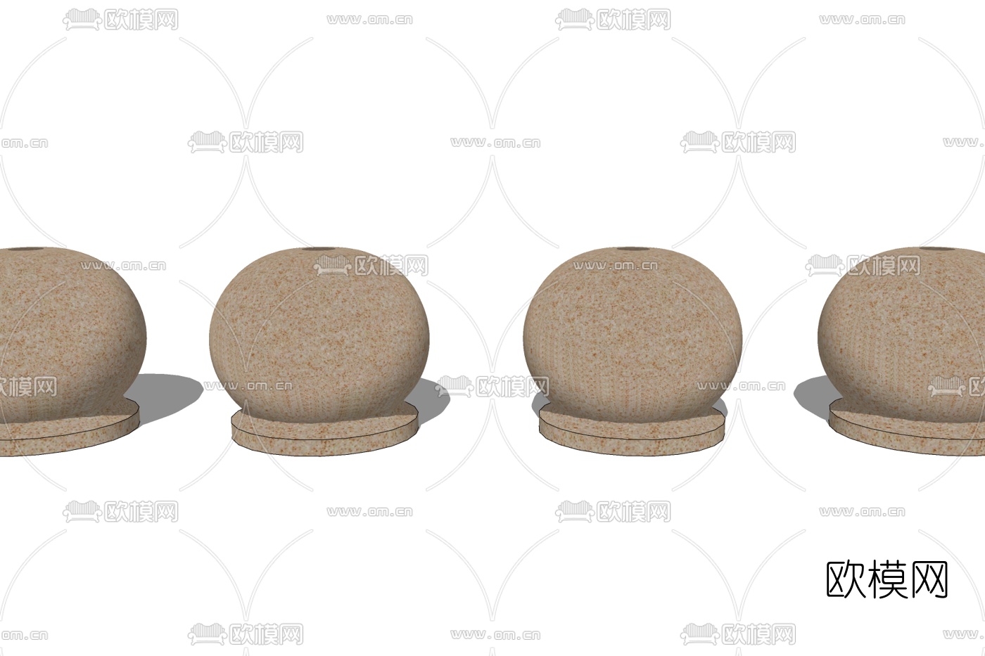 现代拦车石免费su模型下载