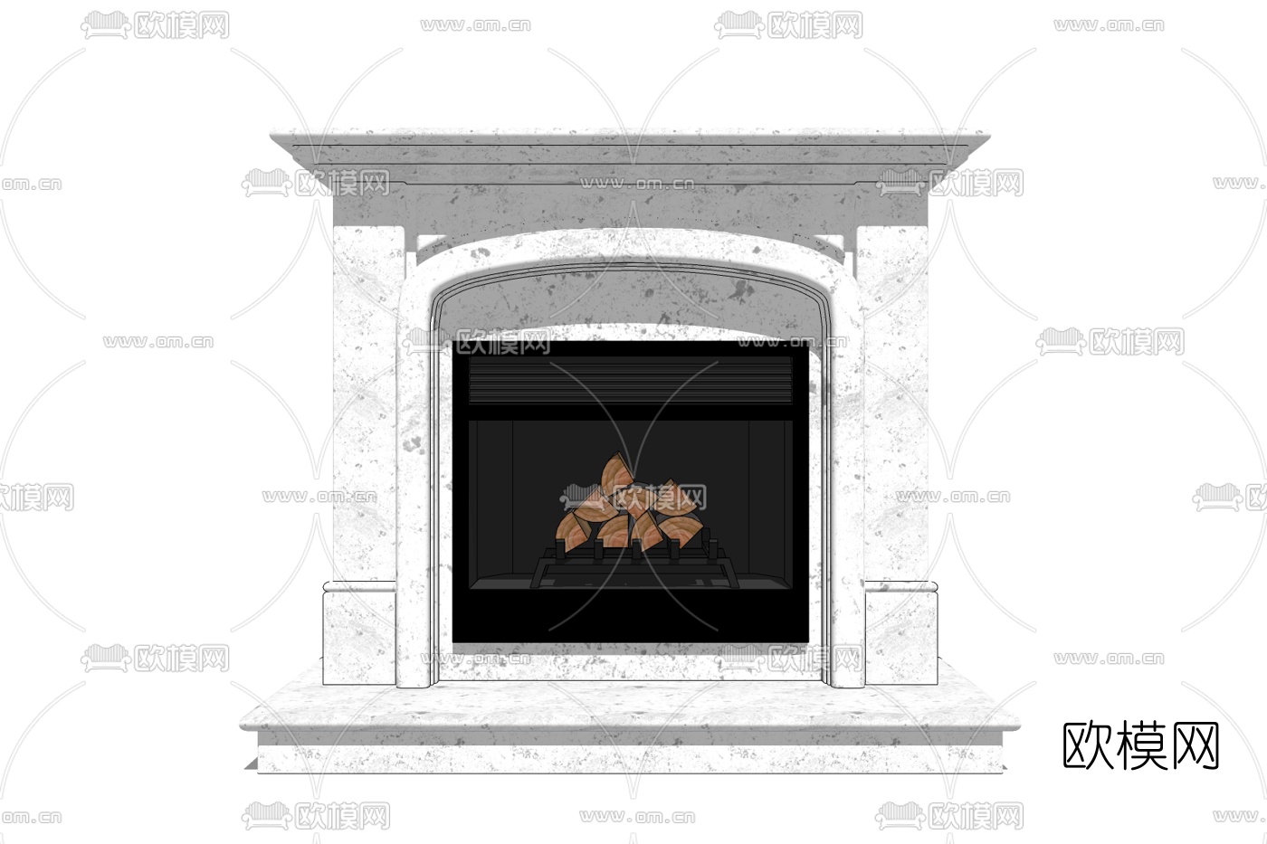 欧式壁炉免费su模型下载