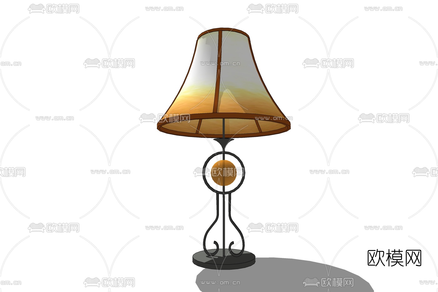 欧式铁艺台灯免费su模型下载