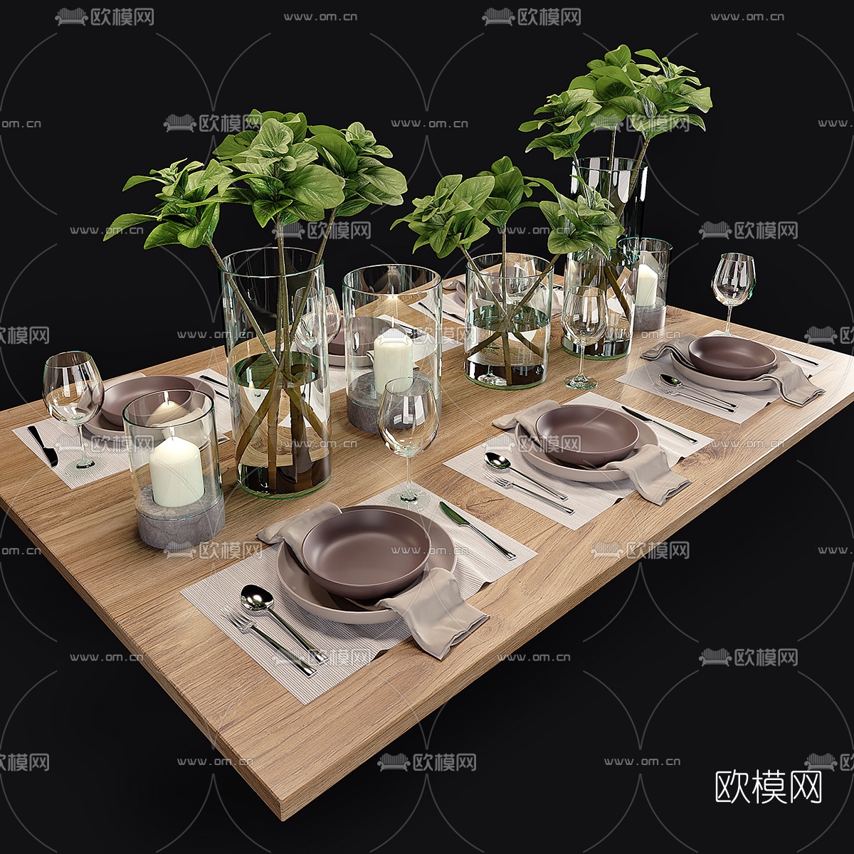 北欧餐具烛台3d模型