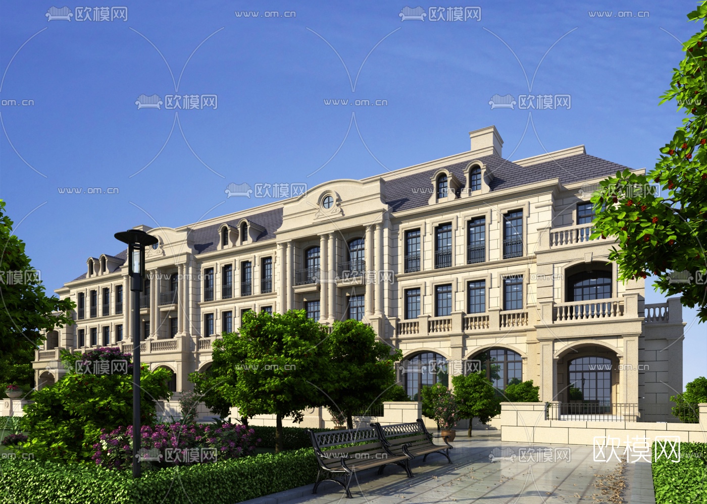 欧式别墅建筑外观3d模型