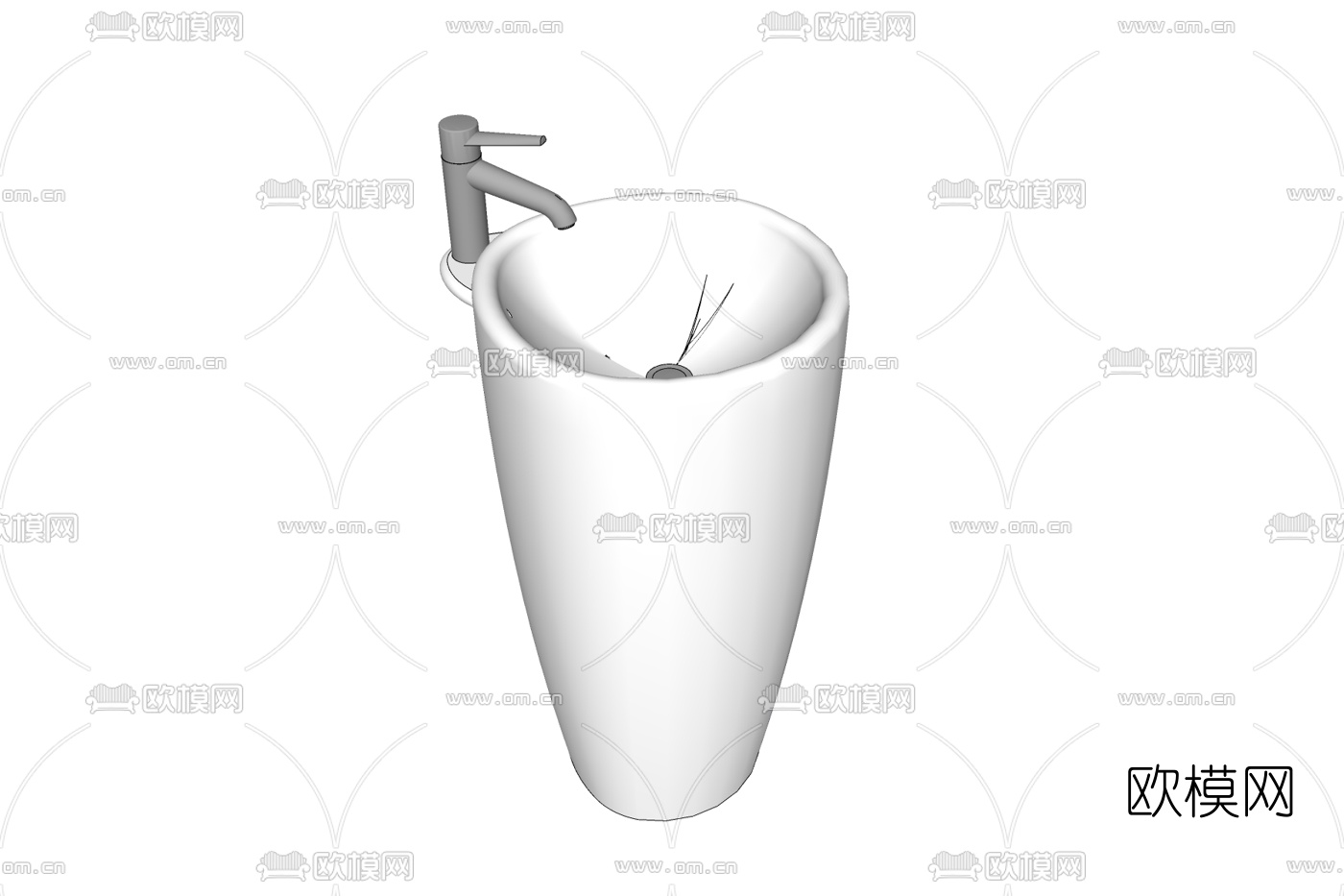 现代洗手盆免费su模型下载