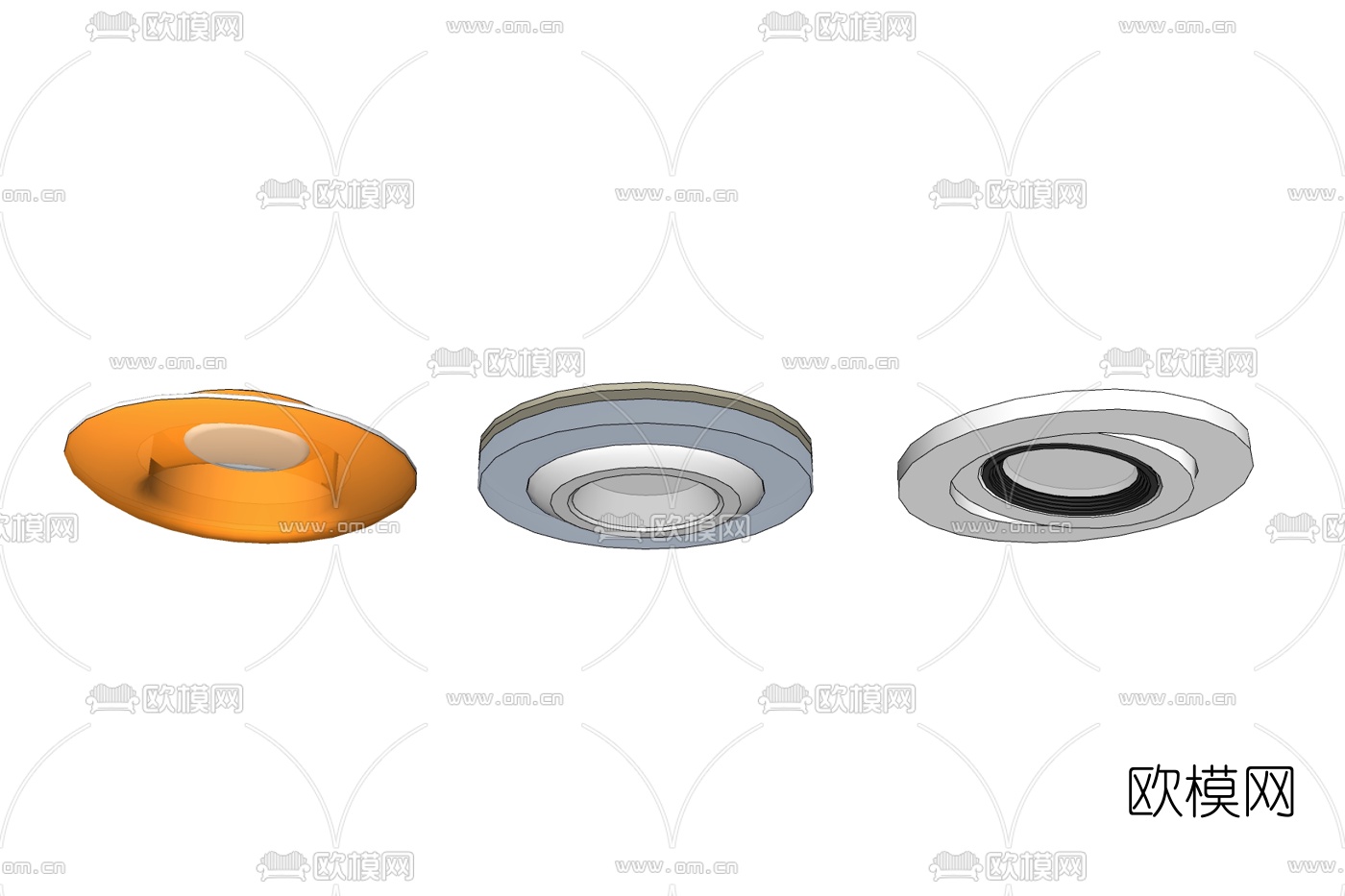 现代筒灯组合免费su模型下载