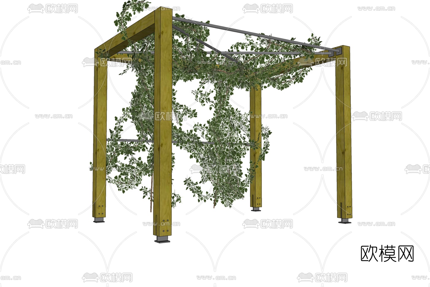 现代藤蔓廊架免费su模型下载