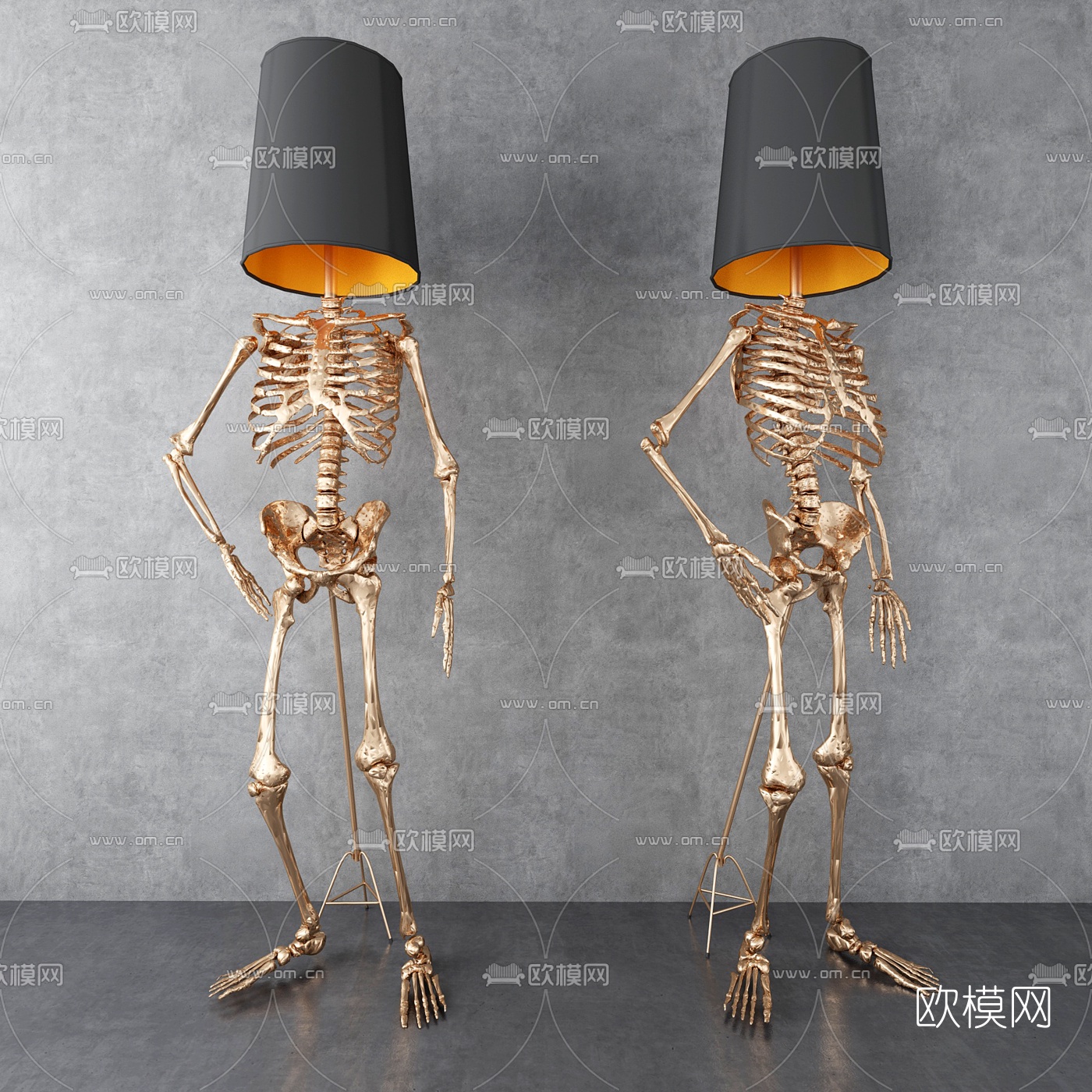 后现代骷髅落地灯3d模型