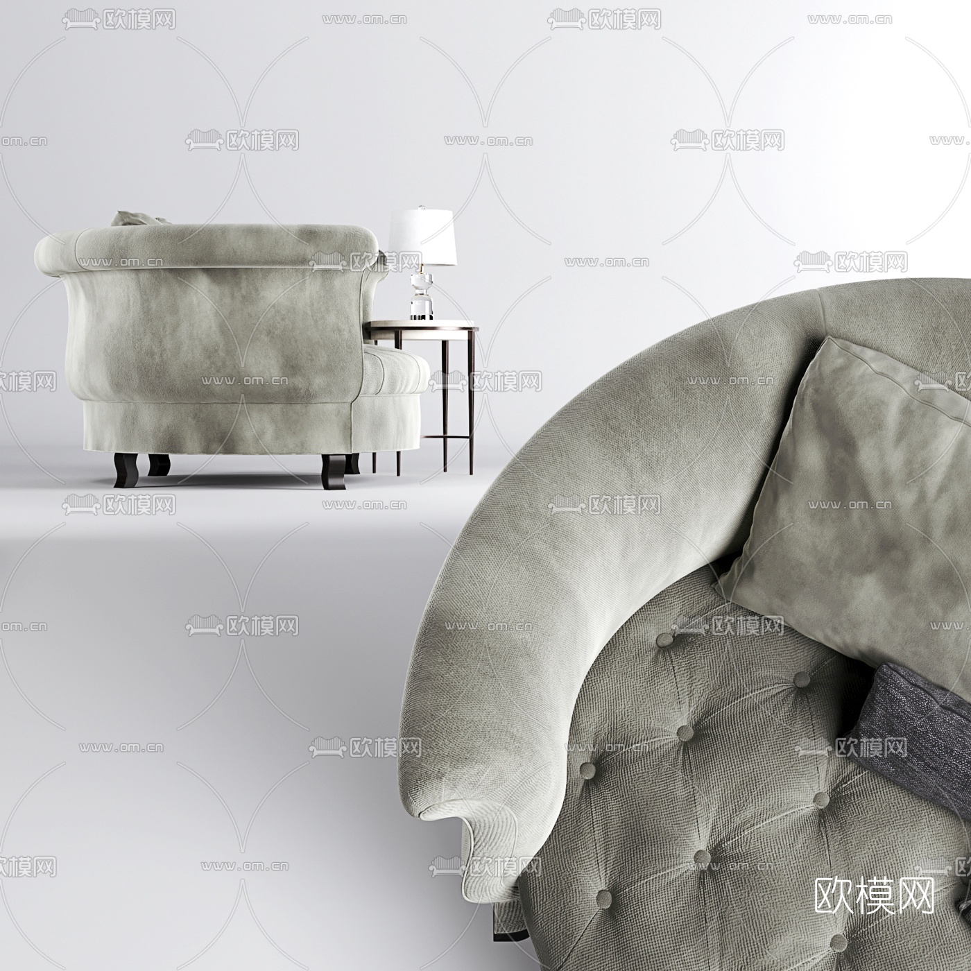 美式单人沙发3d模型