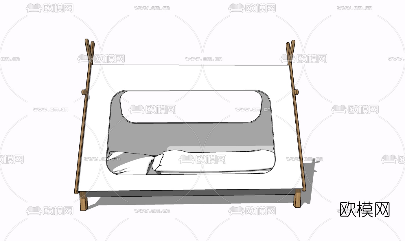 现代帐篷免费su模型下载