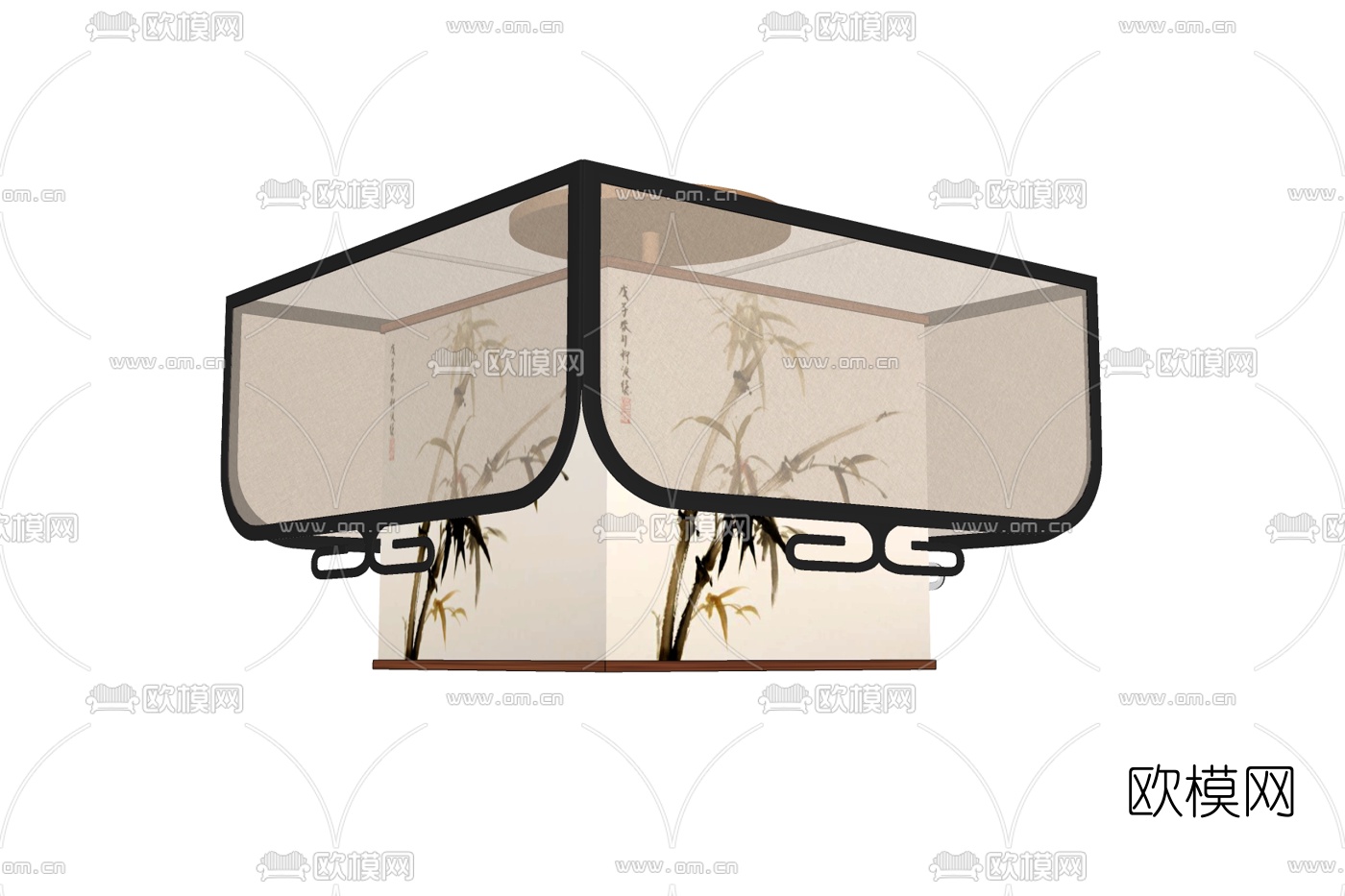 新中式吊灯免费su模型下载