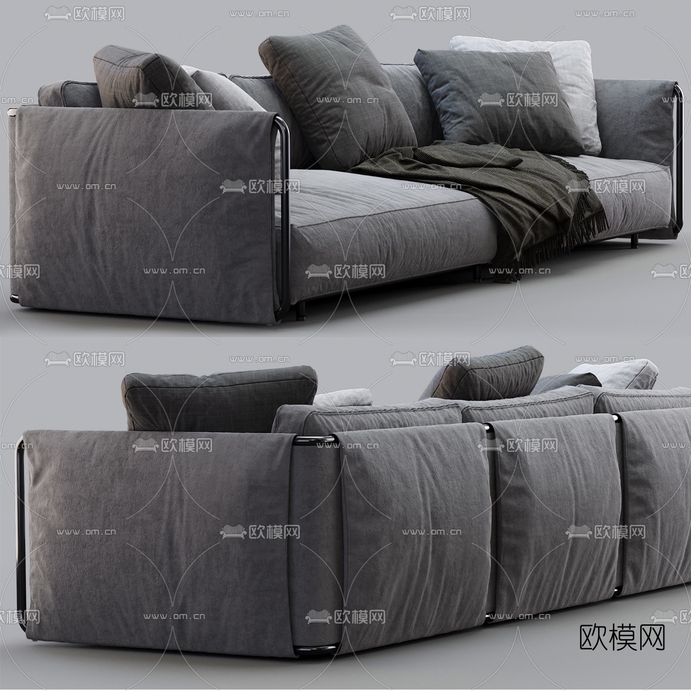 FLEXFORM 布艺多人沙发3d模型下载（渲染图3）