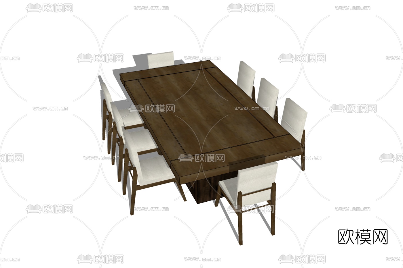 现代办公室会议桌椅免费su模型下载