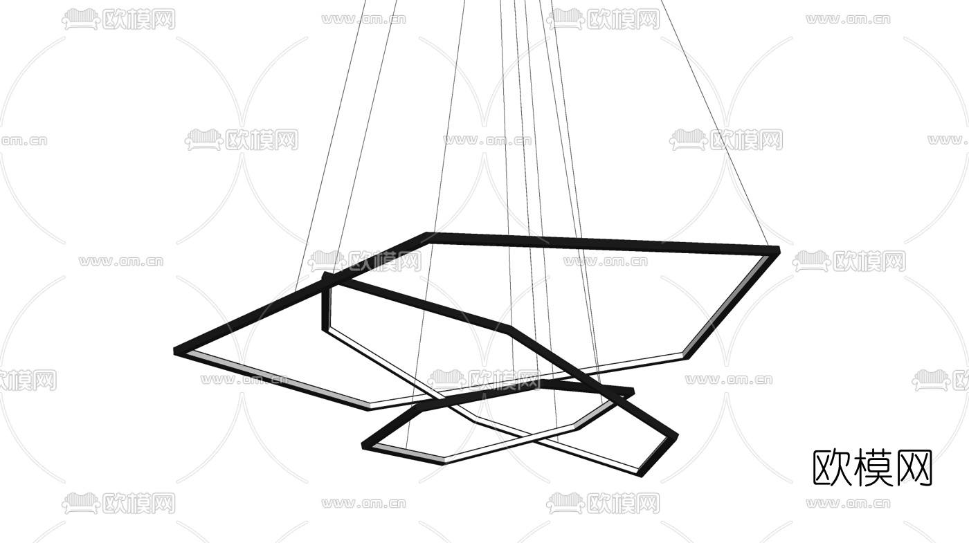 现代创意金属吊灯su模型下载