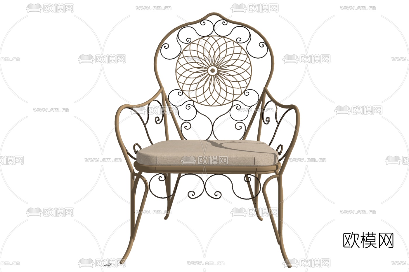 欧式金属单椅免费su模型下载