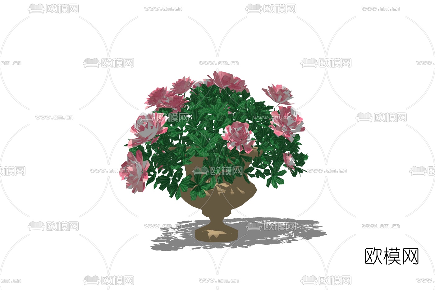 现代花瓶花卉免费su模型下载