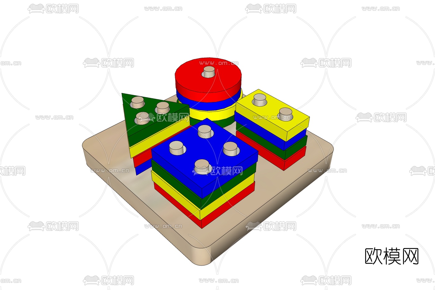 现代儿童积木玩具免费su模型下载