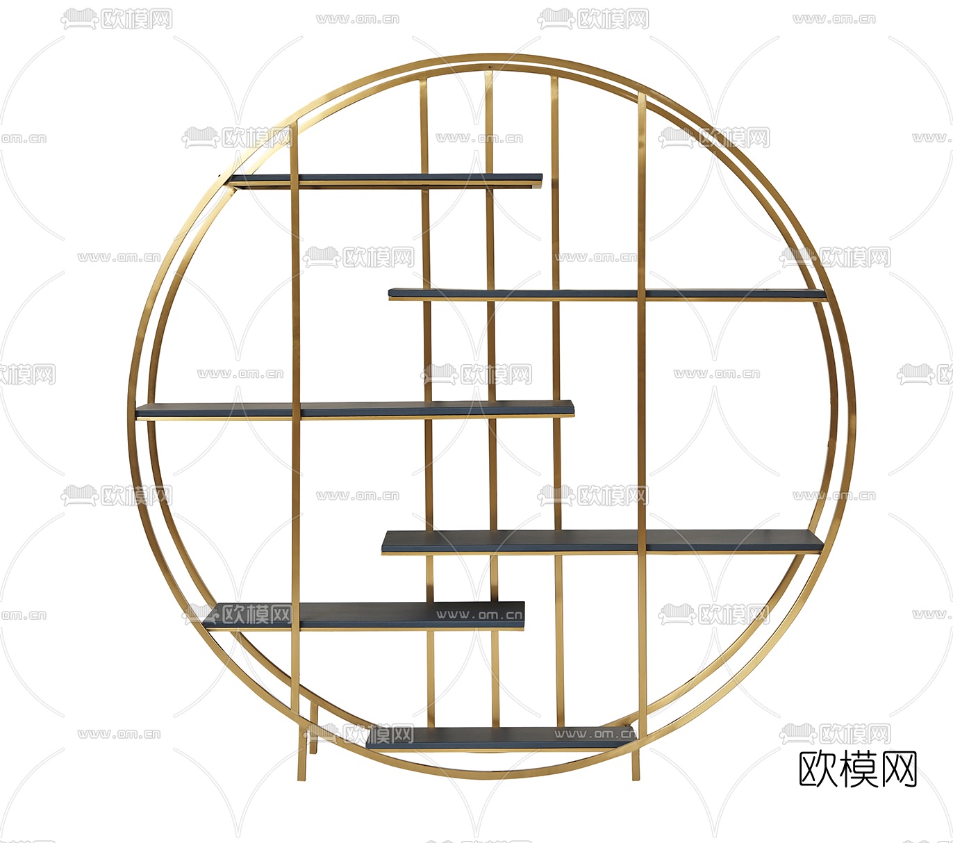 现代圆形金属装饰架3d模型
