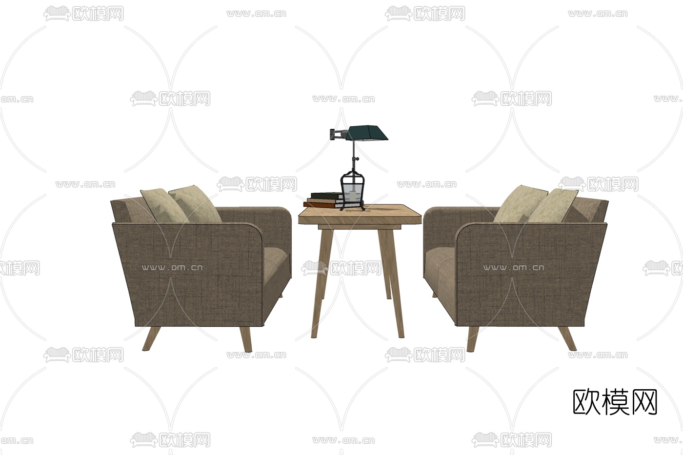 现代办公沙发免费su模型下载