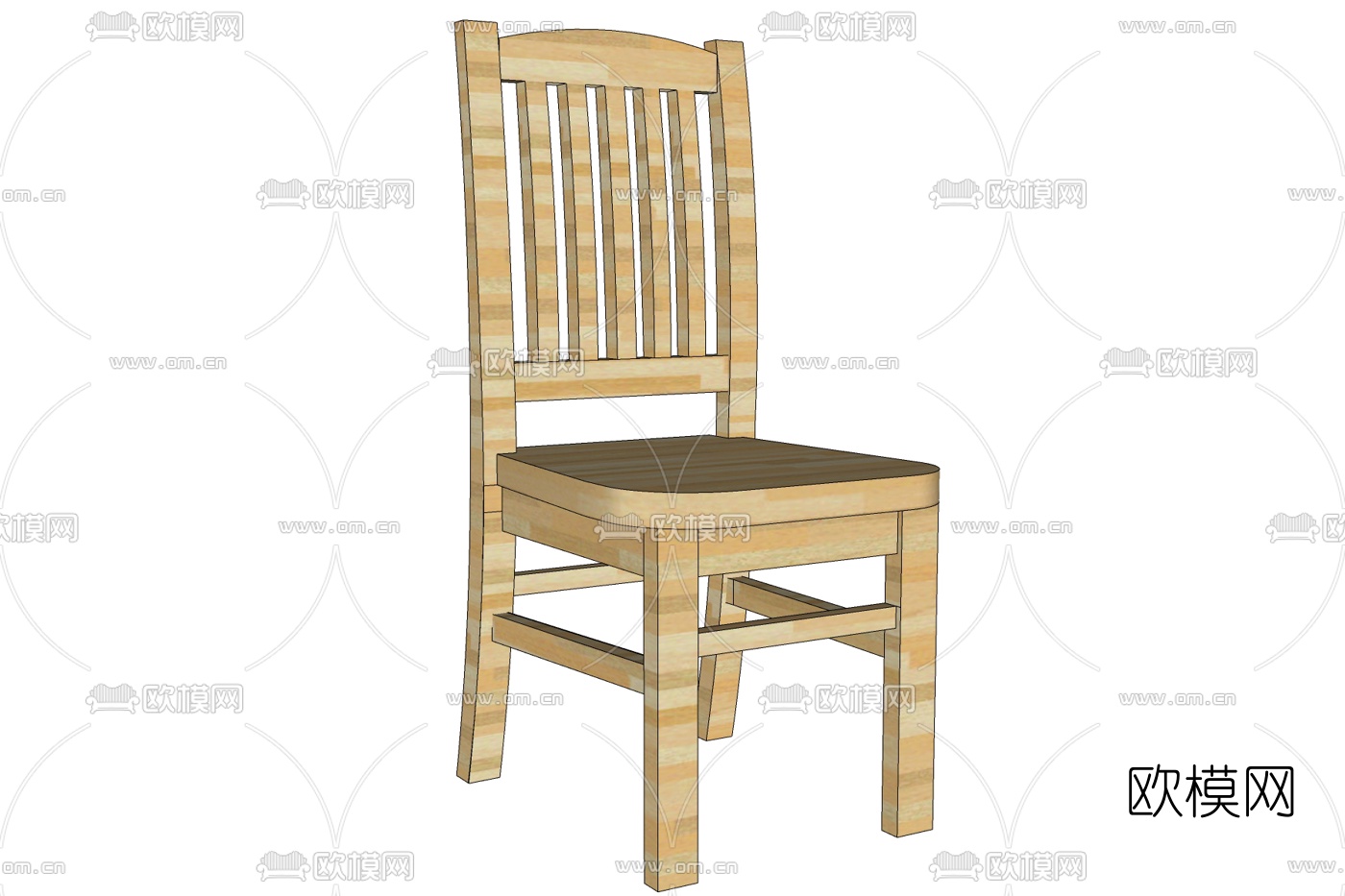 现代实木单椅免费su模型下载