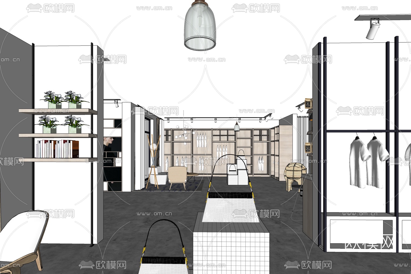 现代服饰专卖店免费su模型下载