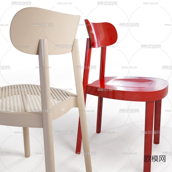 北欧简约单椅3d模型下载(渲染图3)