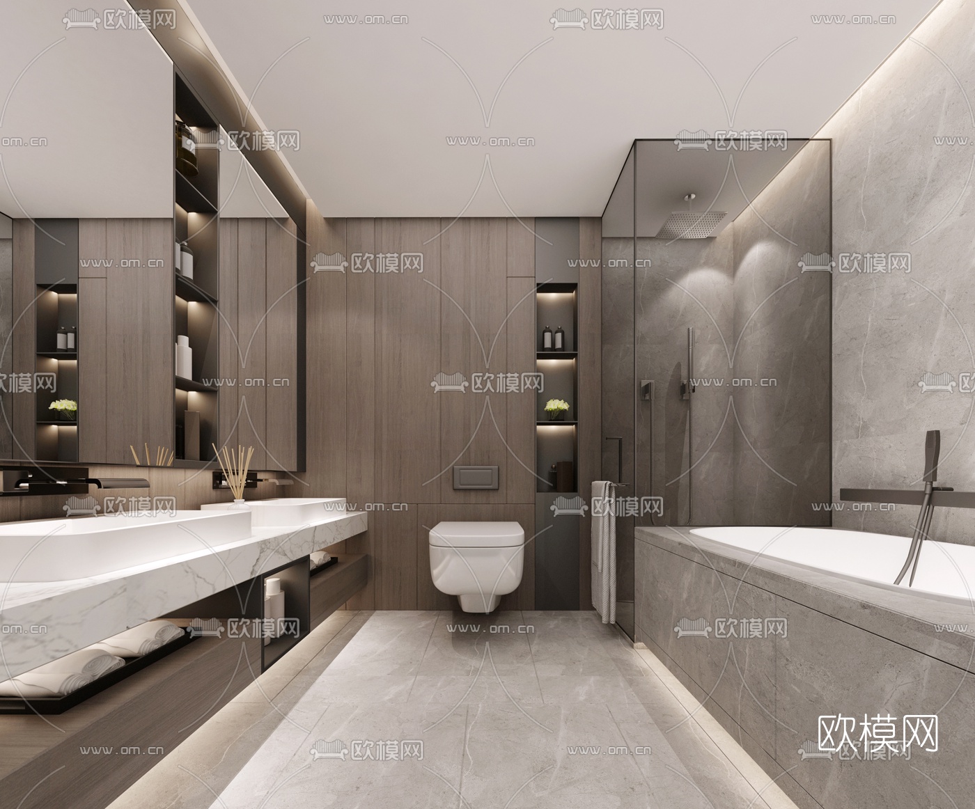 现代简约卫生间3d模型