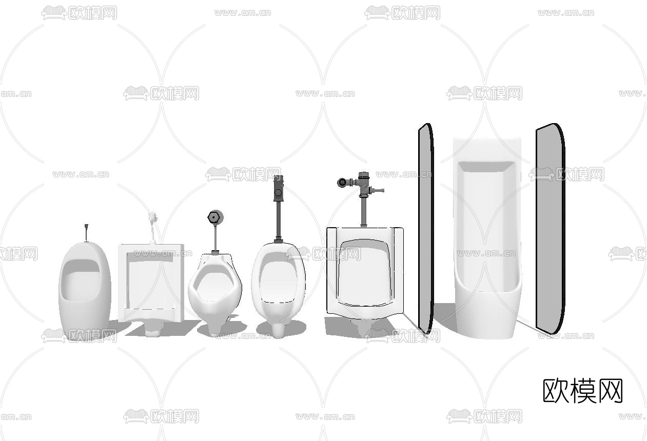 现代小便器su模型下载