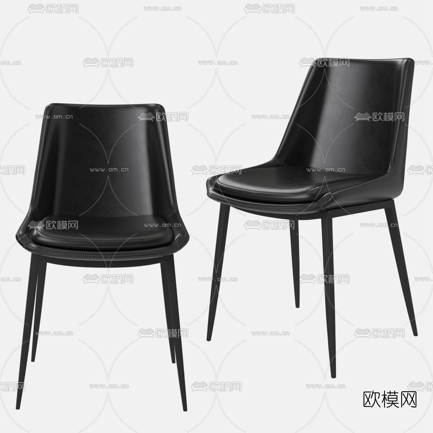 现代皮革单椅3d模型