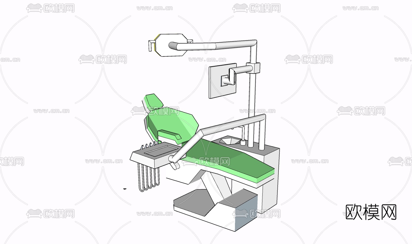 现代牙科躺椅免费su模型下载