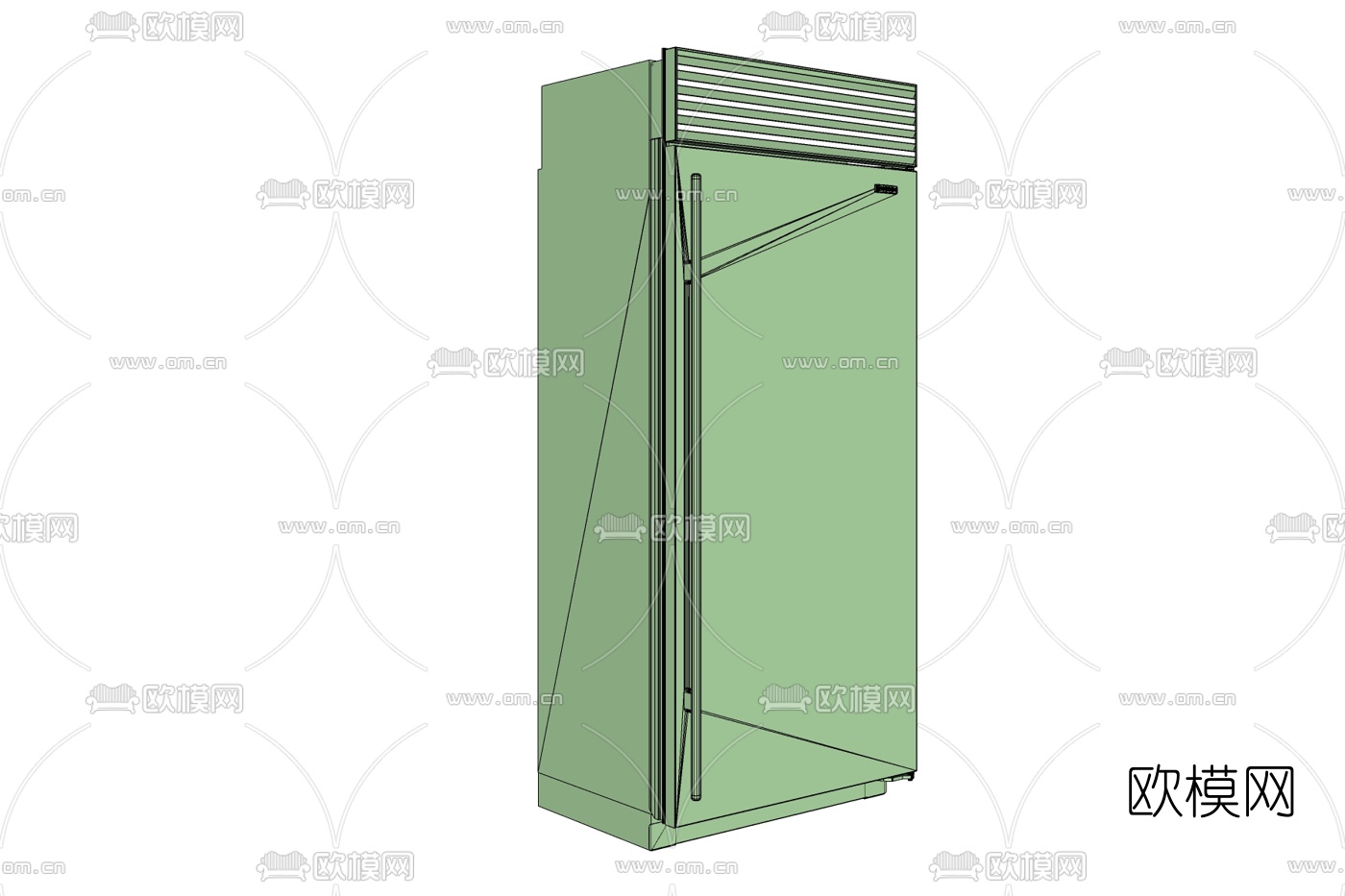 现代超市保鲜柜免费su模型下载