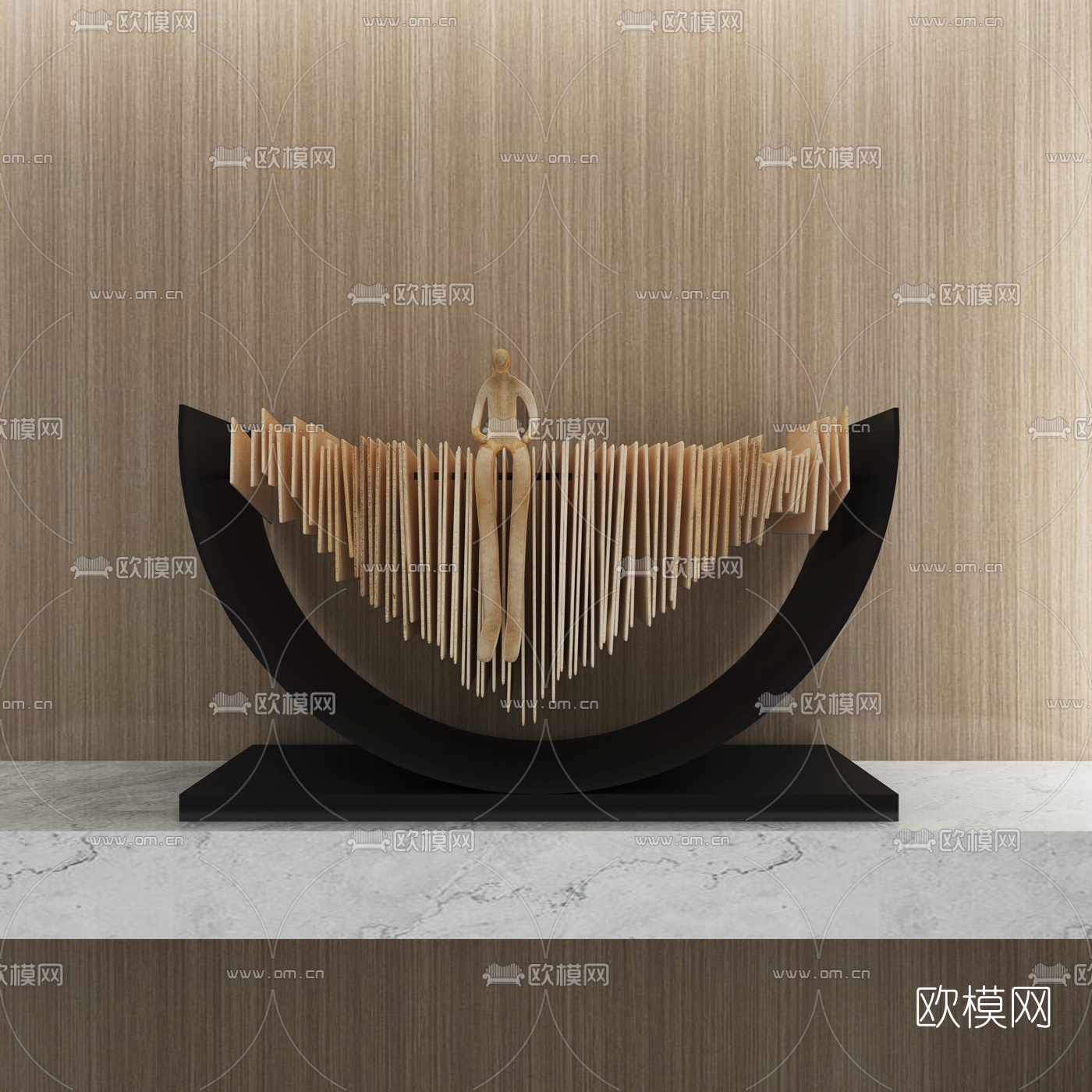 现代人物艺术雕塑3d模型