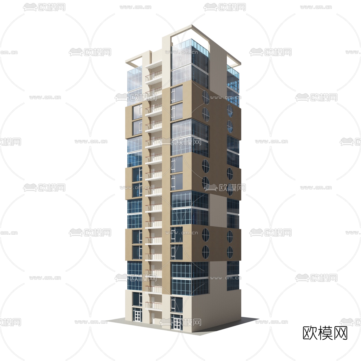 现代办公楼外观免费3d模型