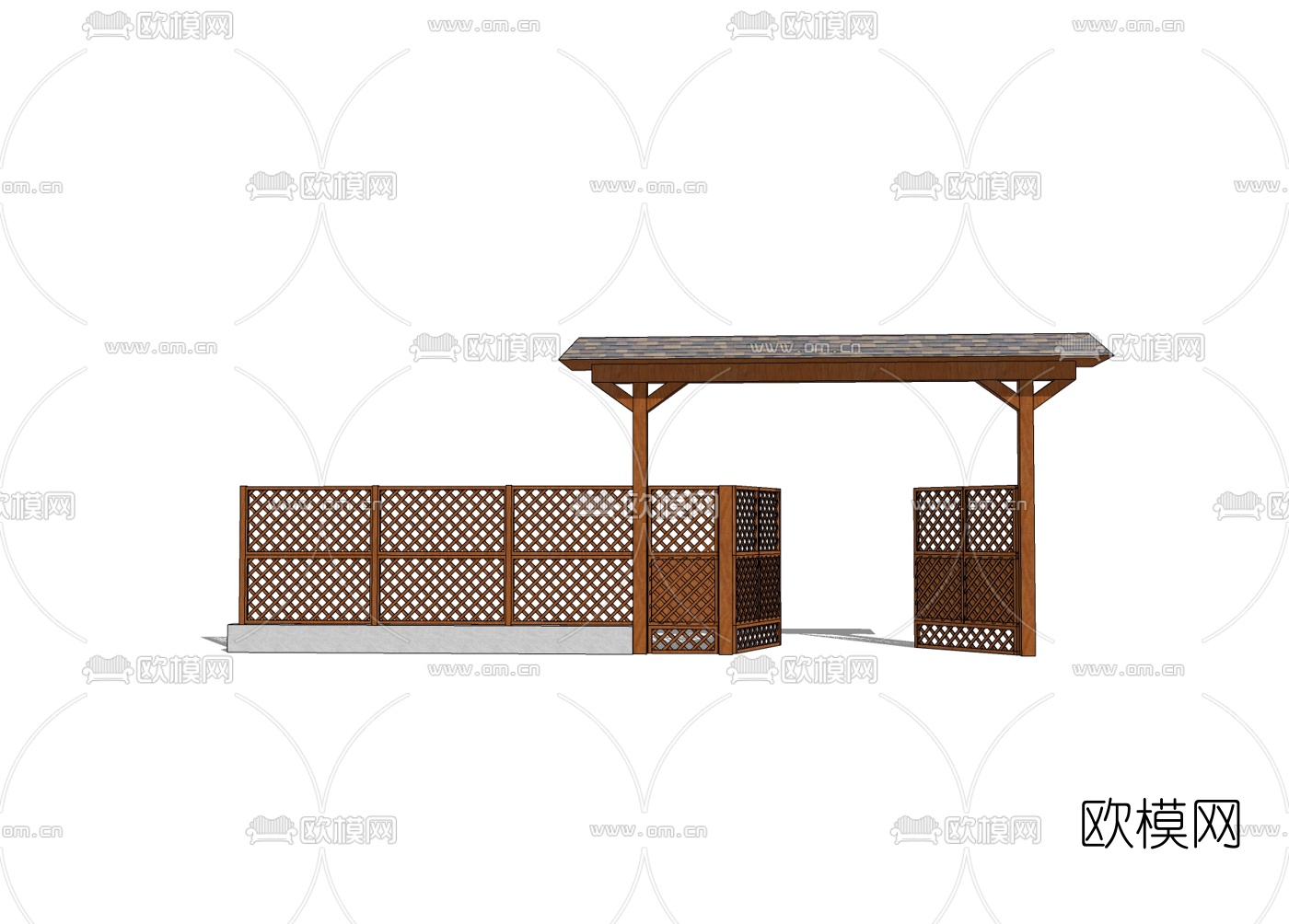 新中式护栏免费su模型下载
