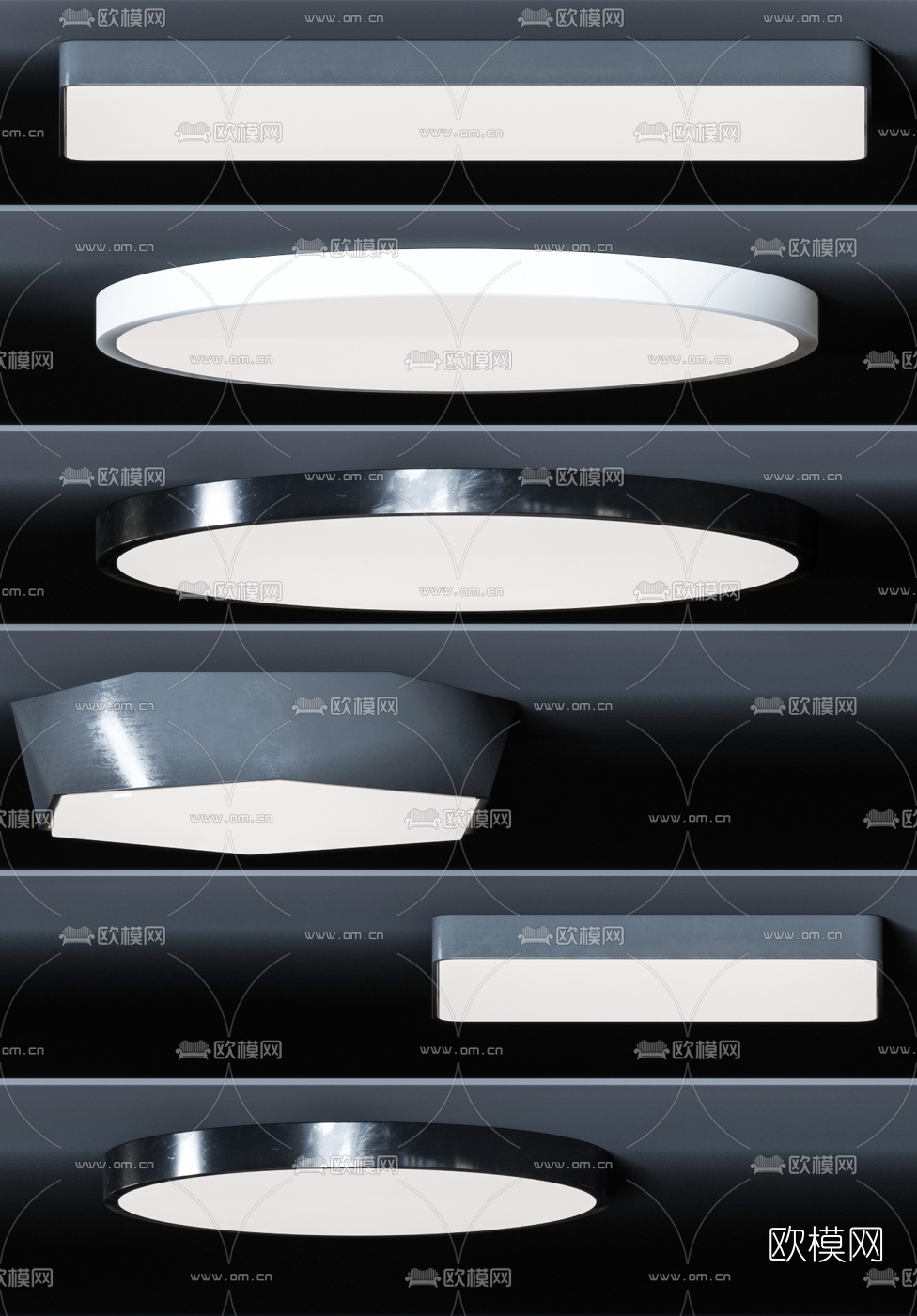 现代金属吸顶灯3d模型