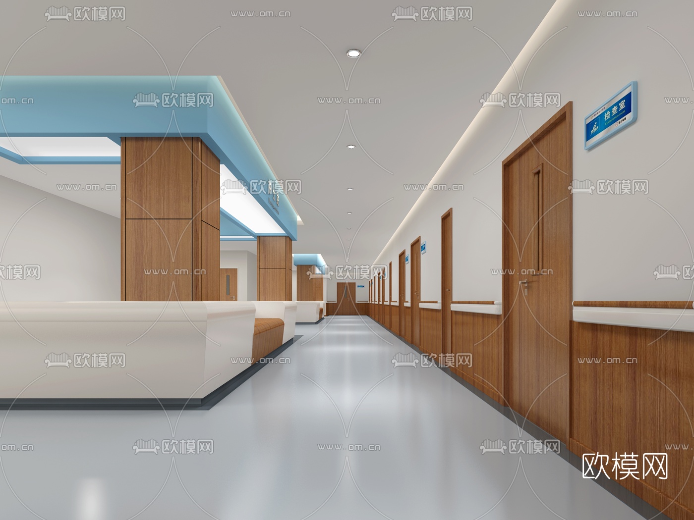 现代医院护士台免费3d模型下载