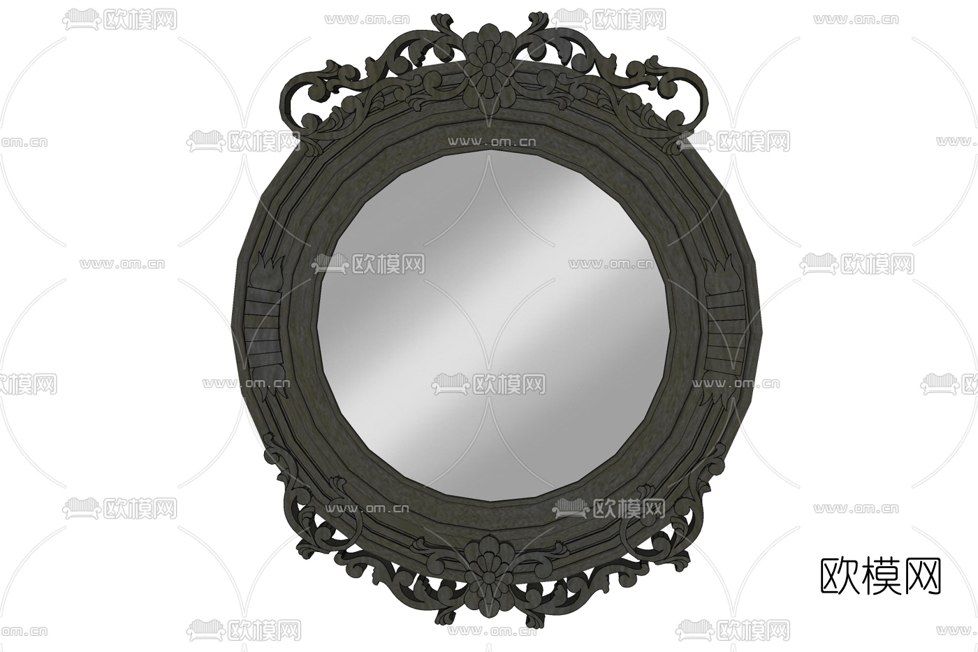 欧式雕花镜子免费su模型下载
