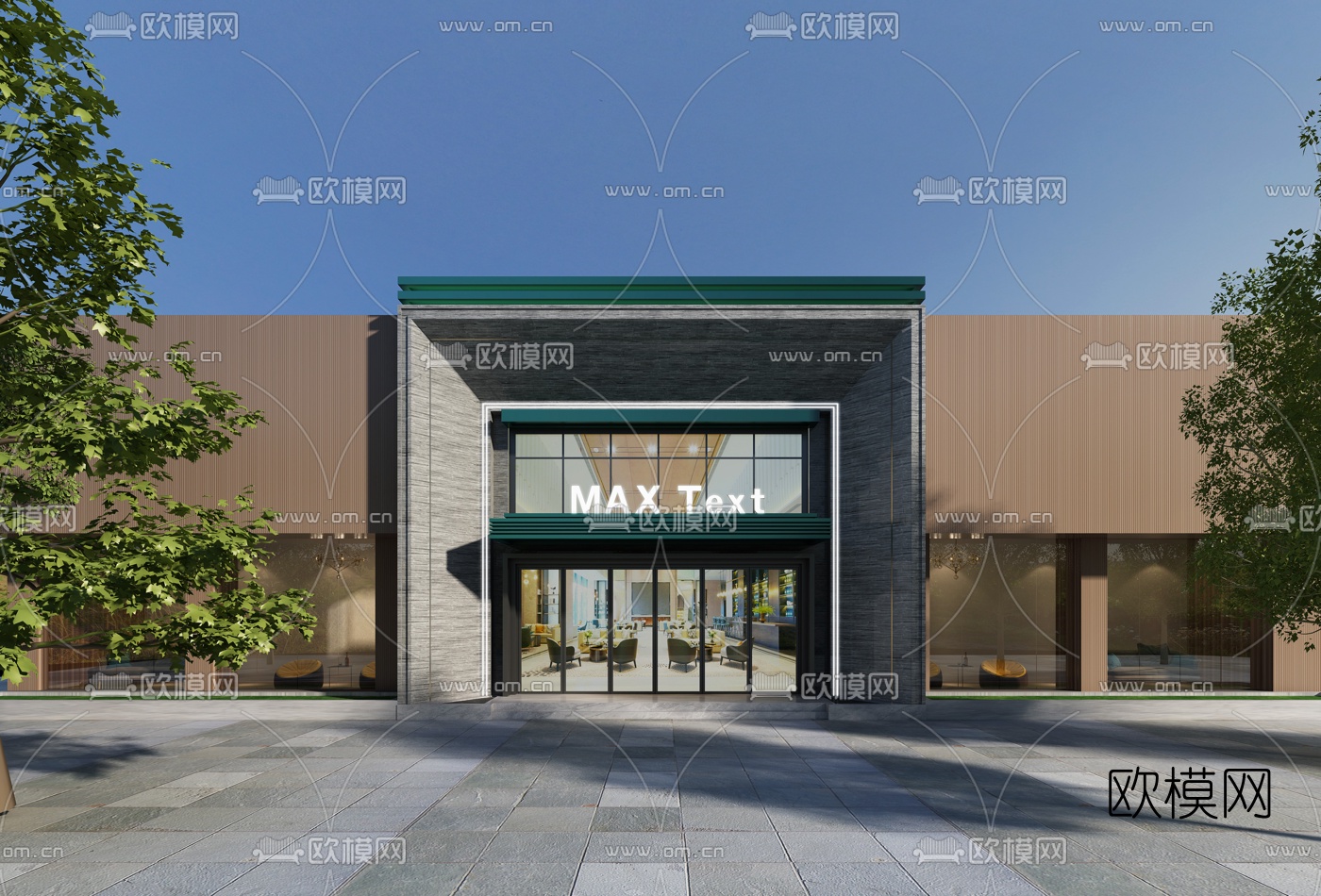 现代商铺门头3d模型