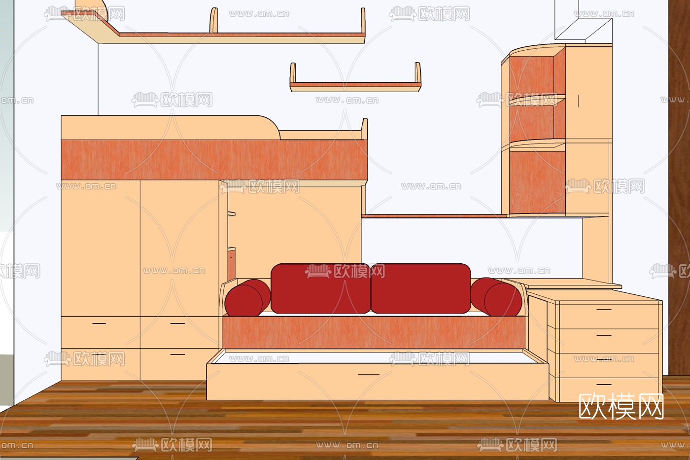 北欧儿童床免费su模型下载
