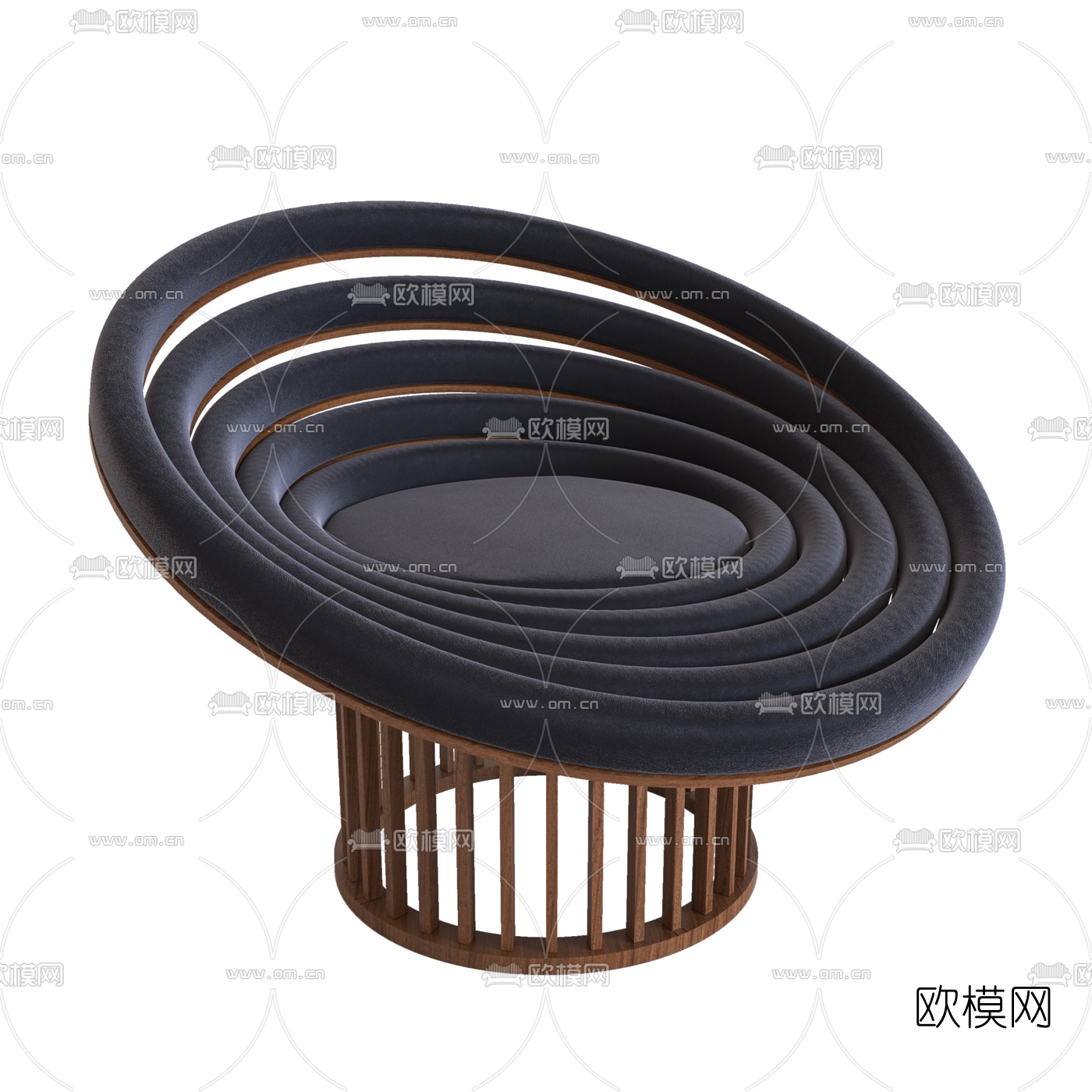 现代布艺螺旋状懒人沙发3d模型下载