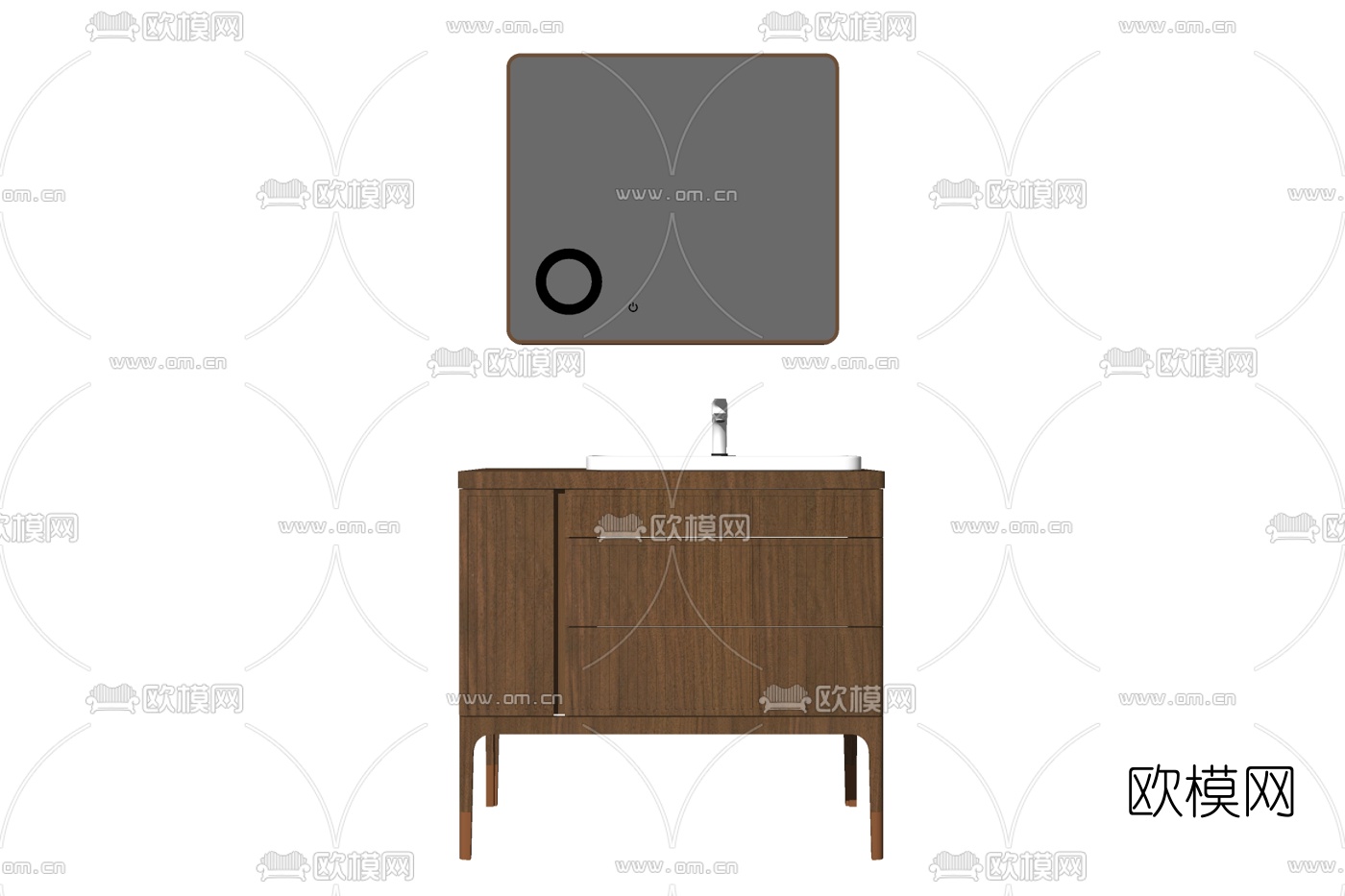 新中式洗手盆免费su模型下载