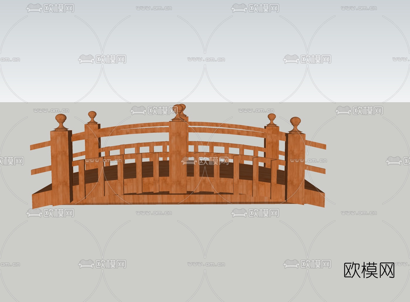 现代实木桥免费su模型下载