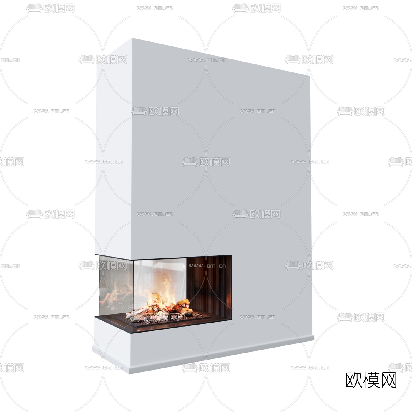 北欧简约壁炉3d模型下载