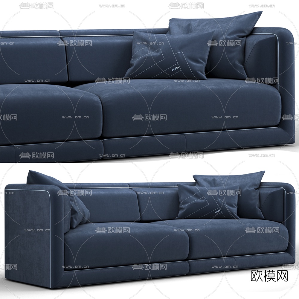 Fendi 现代布艺双人沙发3d模型下载