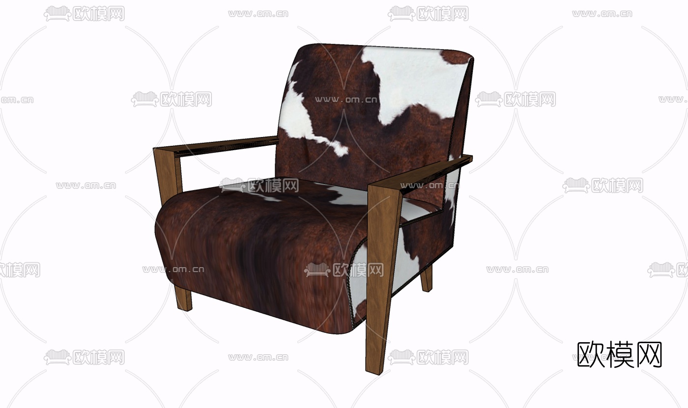 现代布艺单人沙发免费su模型下载