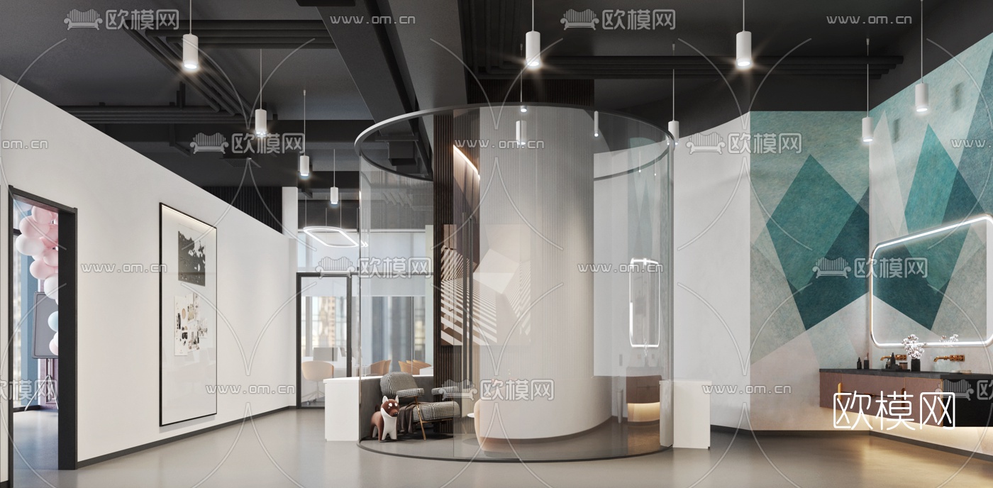 现代摄影棚休息区3d模型下载