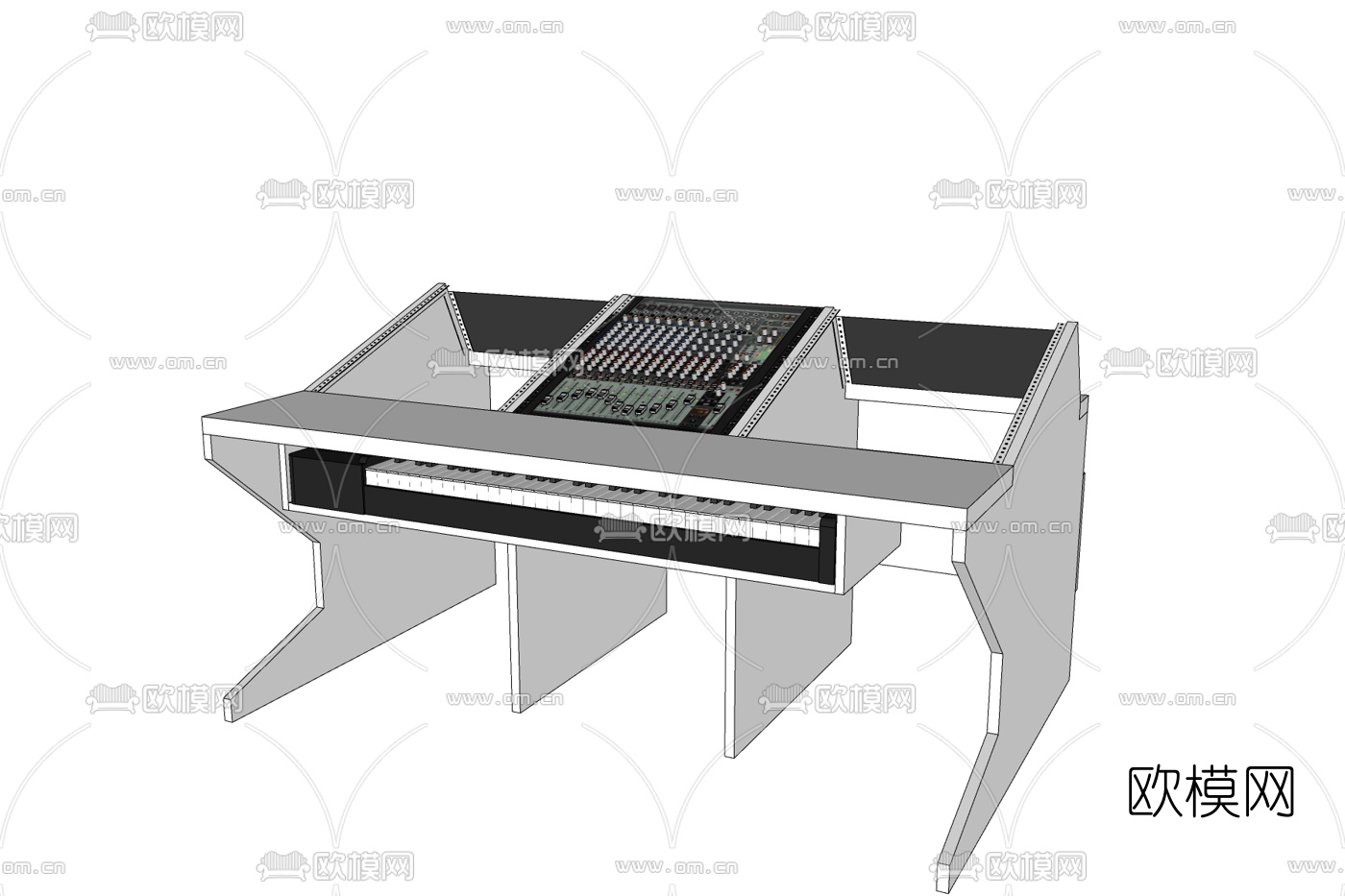 现代钢琴免费su模型下载