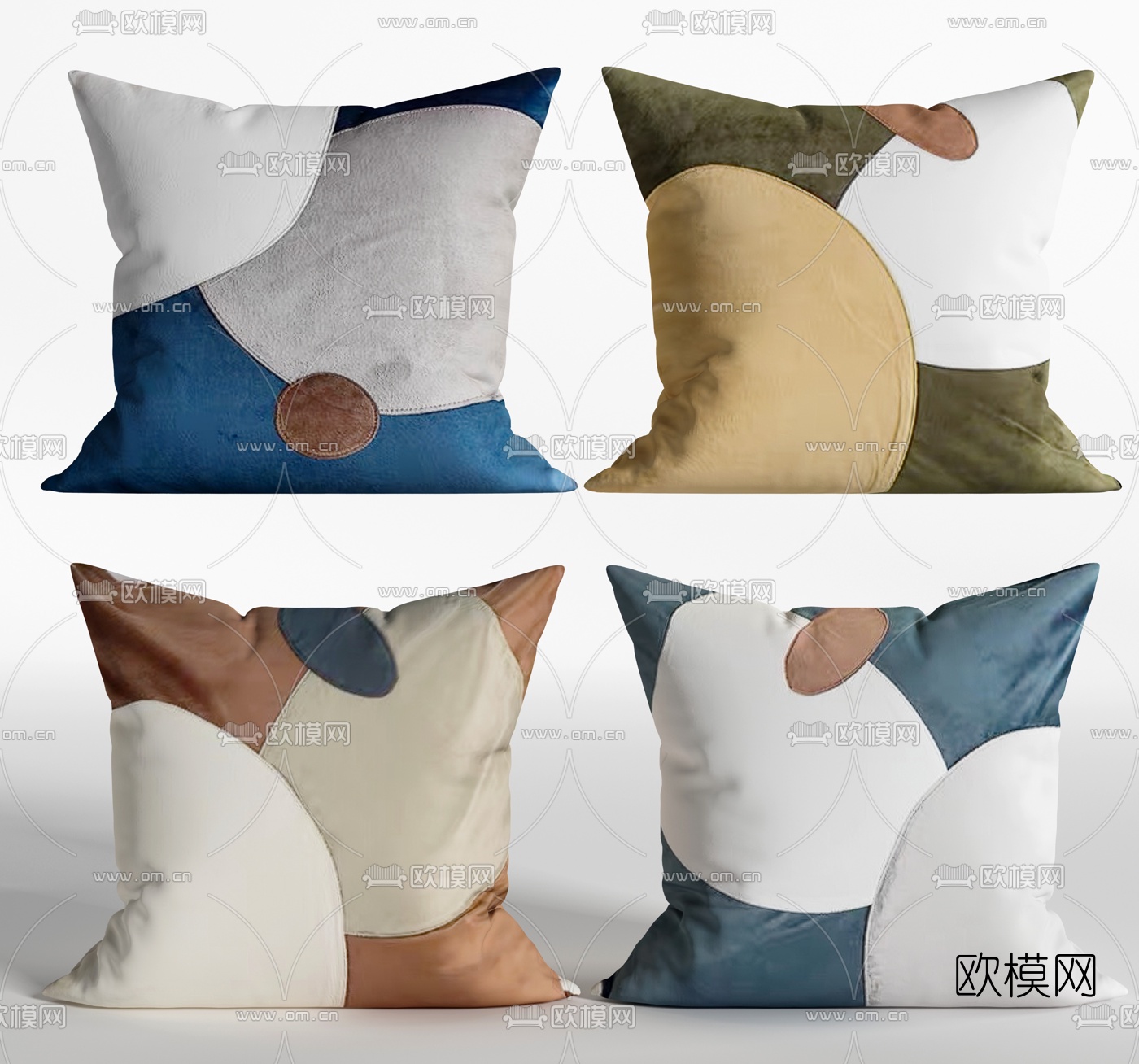现代布艺抱枕3d模型