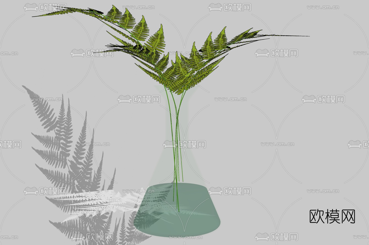 现代花瓶花卉免费su模型下载