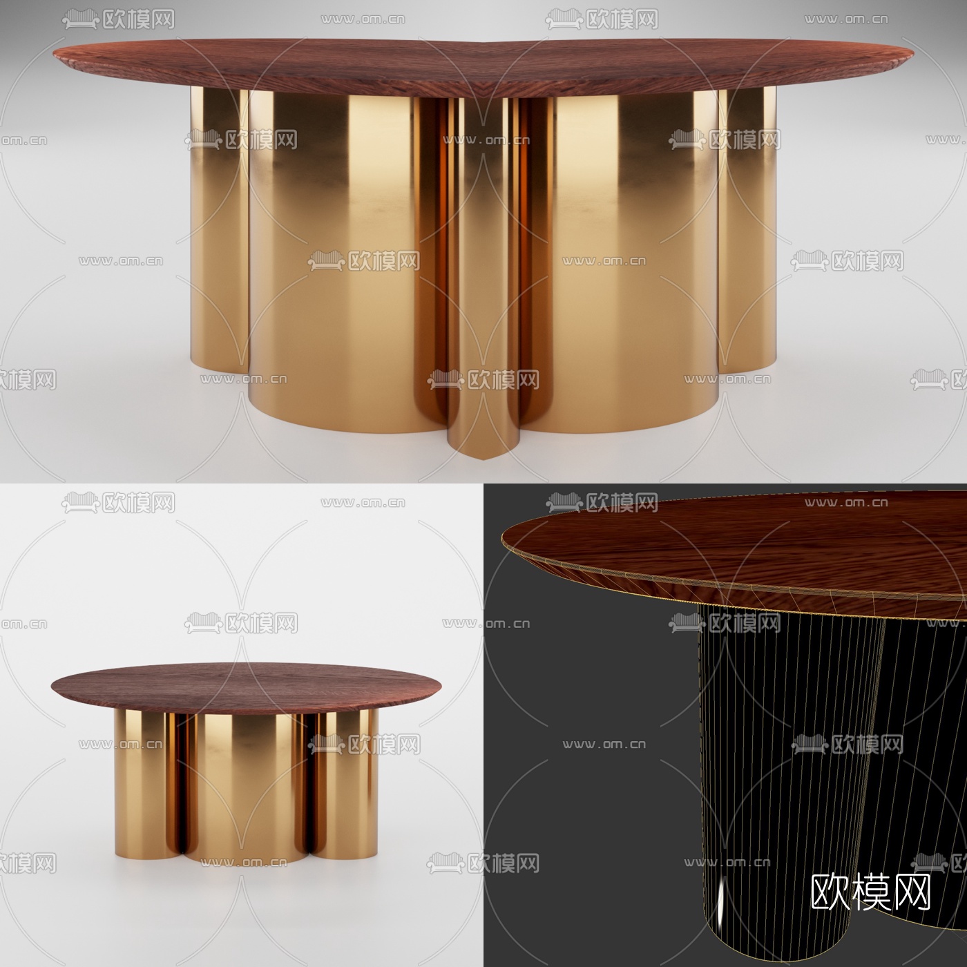 现代轻奢茶几免费3d模型下载